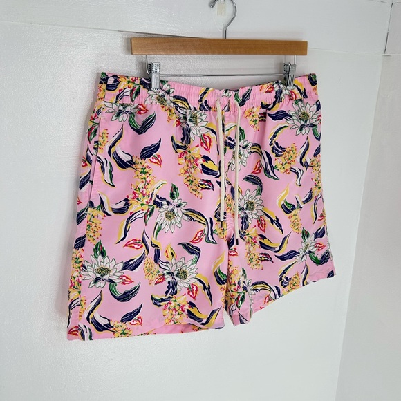 Polo Ralph Lauren Swim Trunks XXL Pink Floral Lined Resortwear Beach Shorts - Picture 3 of 13